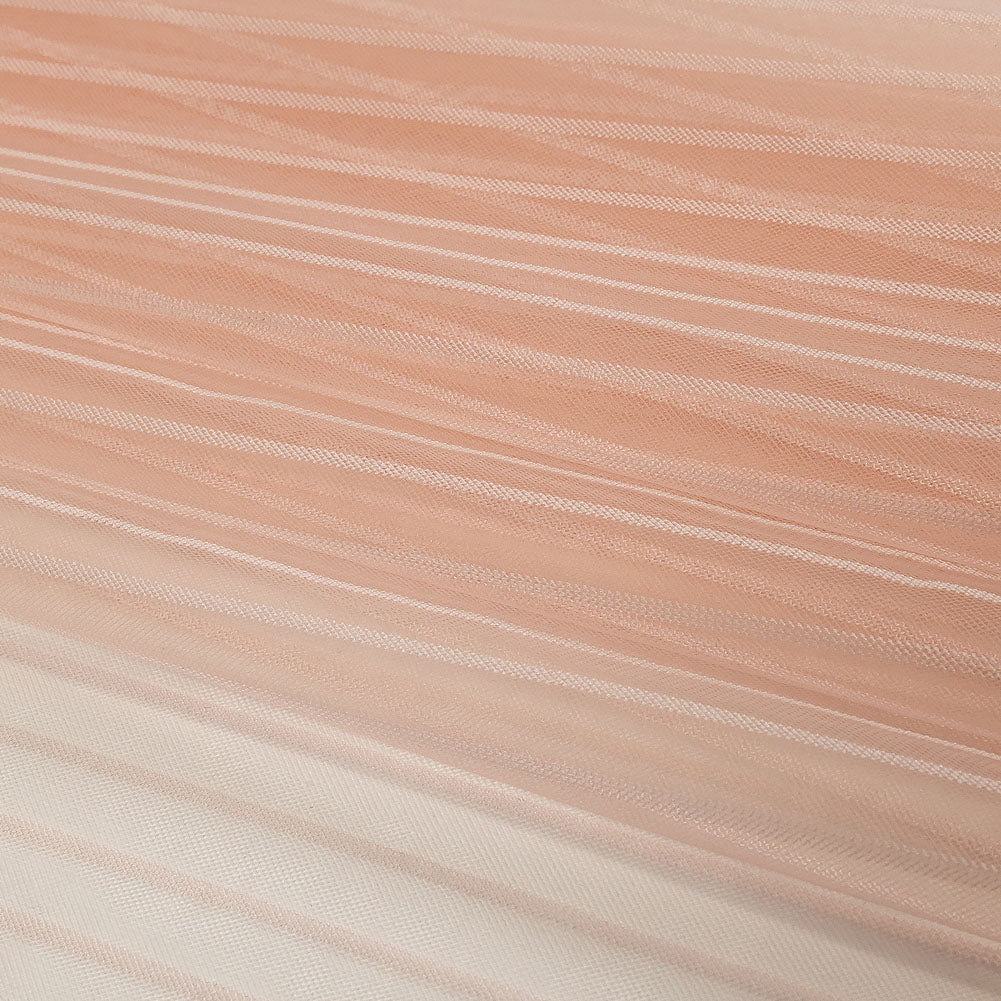 Embroidery Striped Tulle - Blush - Elsinore Collection - Folded