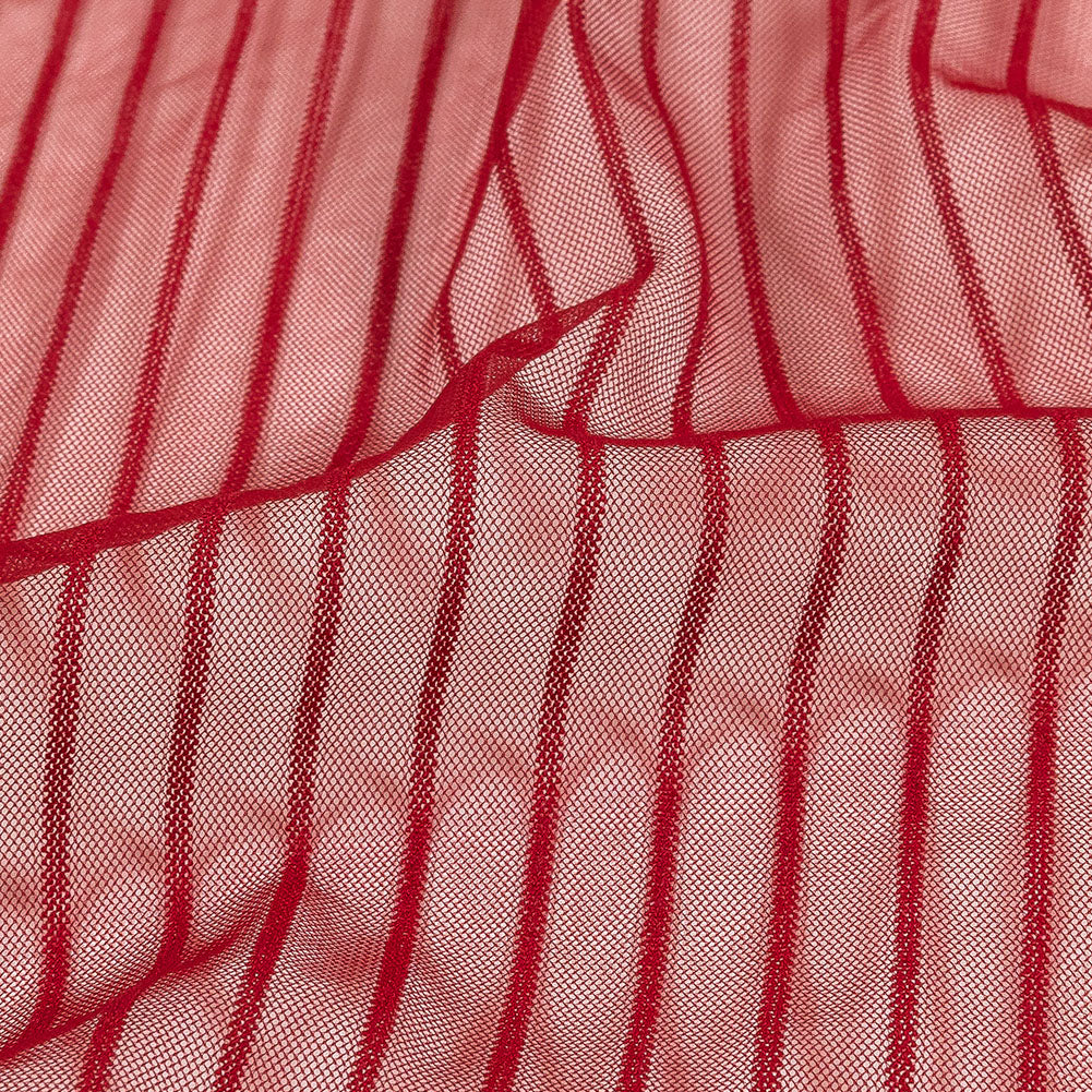 Embroidery Striped Tulle - Wine - Elsinore Collection - Detail