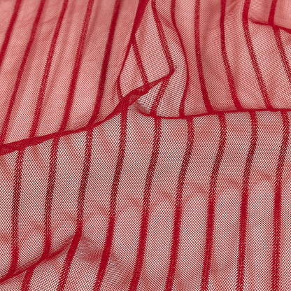 Embroidery Striped Tulle - Wine - Elsinore Collection