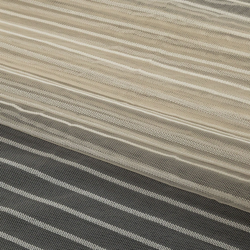 Embroidery Striped Tulle - Bridal Blush - Elsinore Collection - Folded