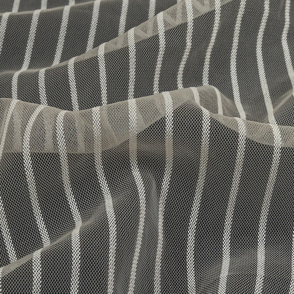 Embroidery Striped Tulle - Bridal Blush - Elsinore Collection - Detail