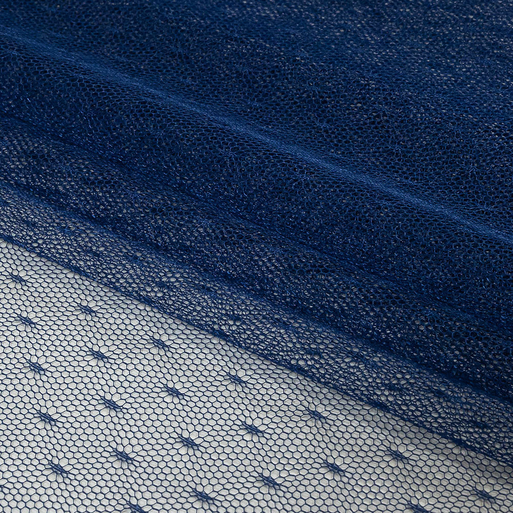 Point D'Esprit Tulle - Navy - Remi Collection - Folded