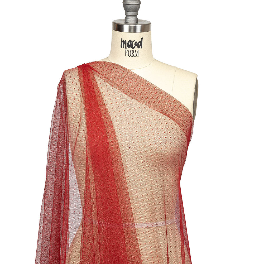 Point D'Esprit Tulle - Wine - Remi Collection - Drape