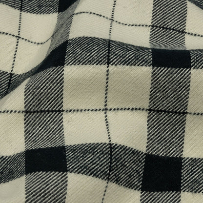 Cream and Black Plaid Brushed Cotton Twill Detail