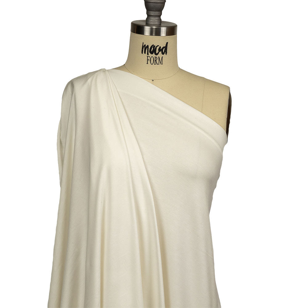 Whisper White Stretch Rayon Jersey Drape