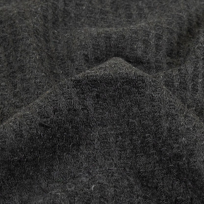 Charcoal Heathered Polyester Waffle Sweater Knit Detail