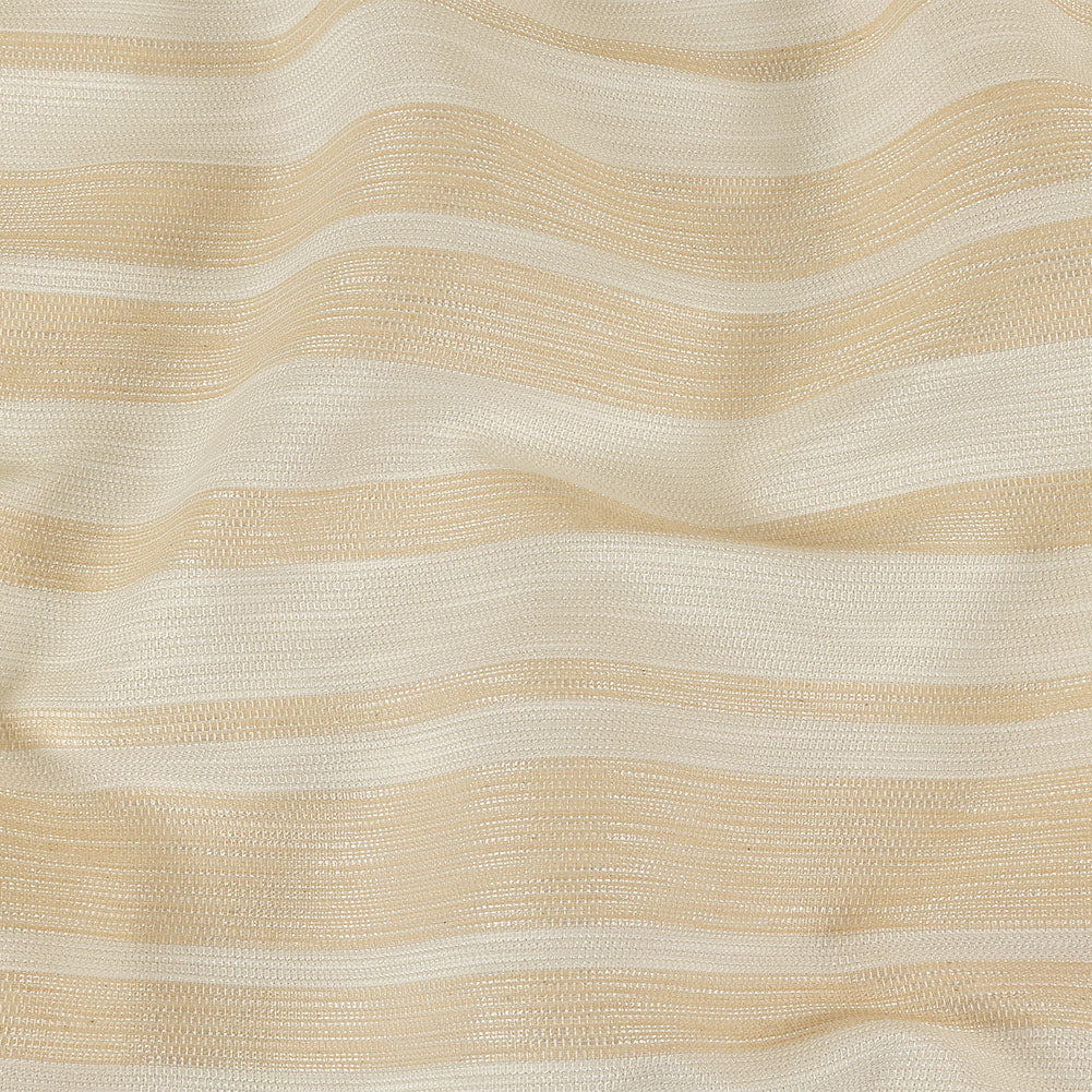 Pale Gold and Ivory Striped Polyester Woven