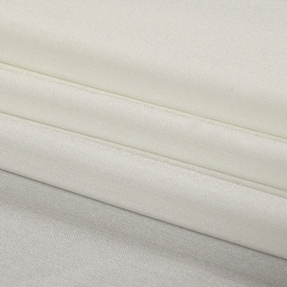 White Lightweight Stretch Polyester Tricot Folded