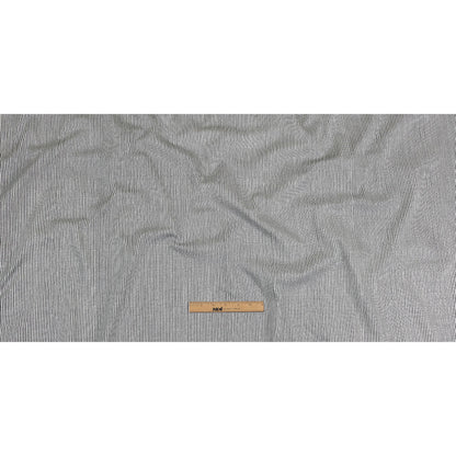 White and Dark Gray Loopy Stripes Stretch Cotton Twill Full