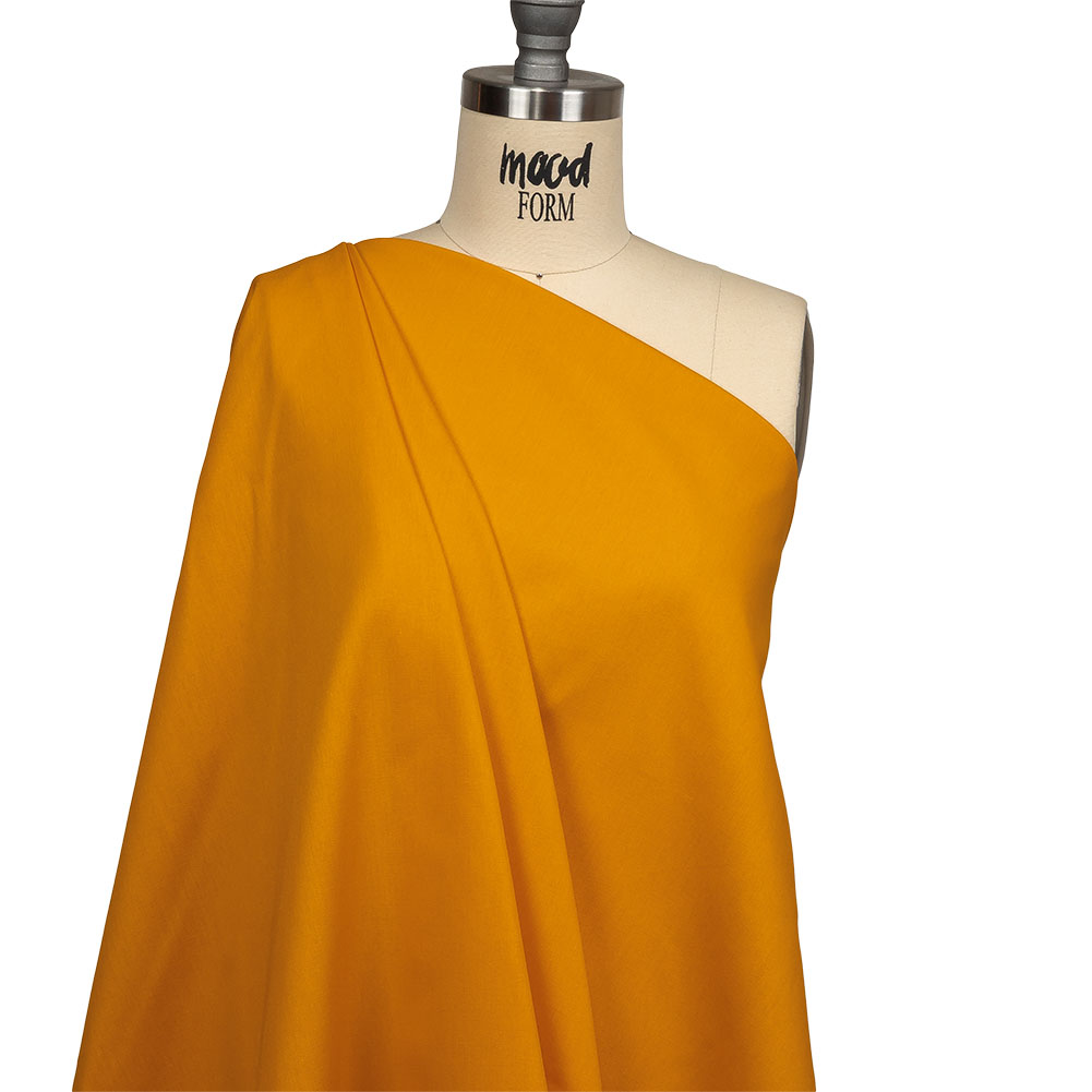 Golden Yellow Polyester and Cotton Poplin Drape