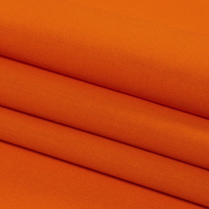 Carrot Polyester and Cotton Poplin Folded
