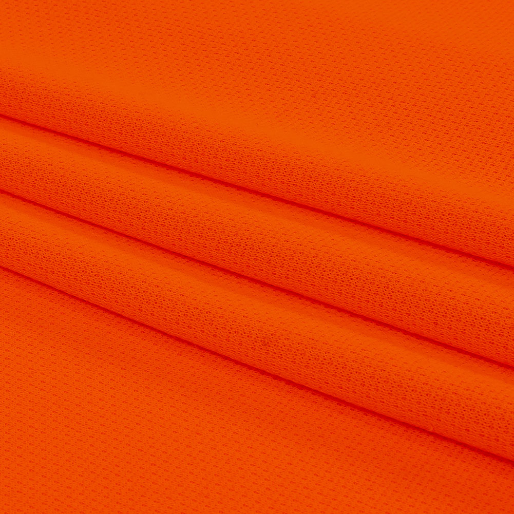 Hi-Vis Neon Orange Polyester Pique Knit Folded