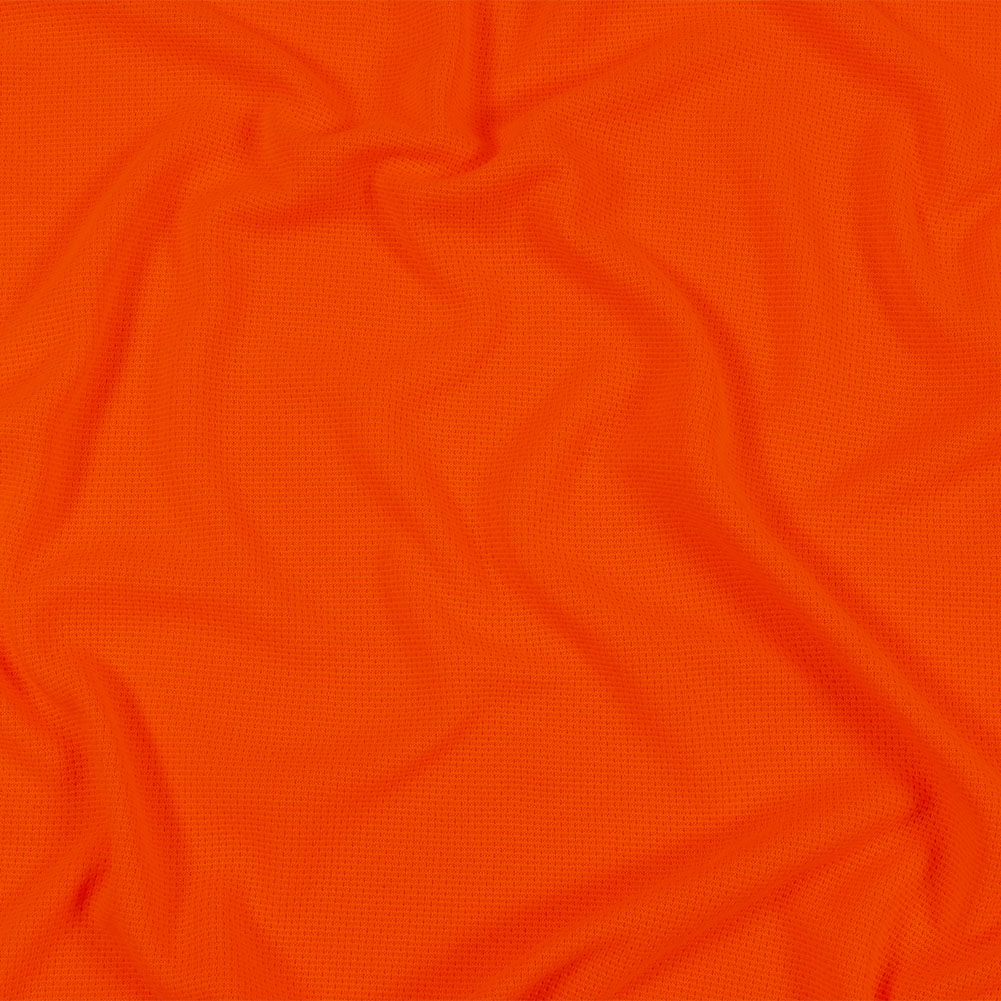 Hi-Vis Neon Orange Polyester Pique Knit