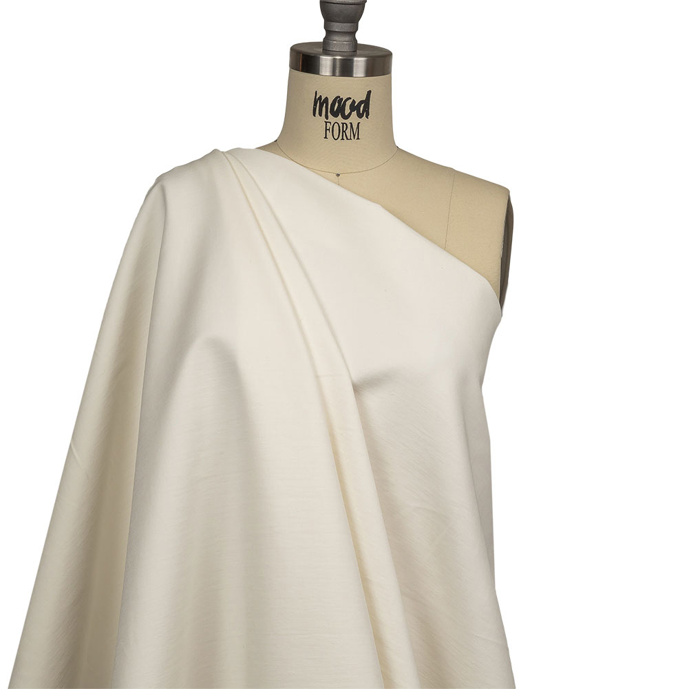 Whisper White Stretch Cotton Woven Drape
