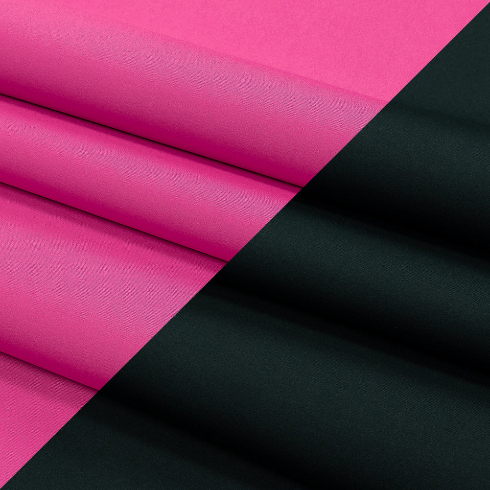 Double Faced Stretch Neoprene 3yd Bundle - Vulcan and Raspberry Rose - Wave Collection - Folded