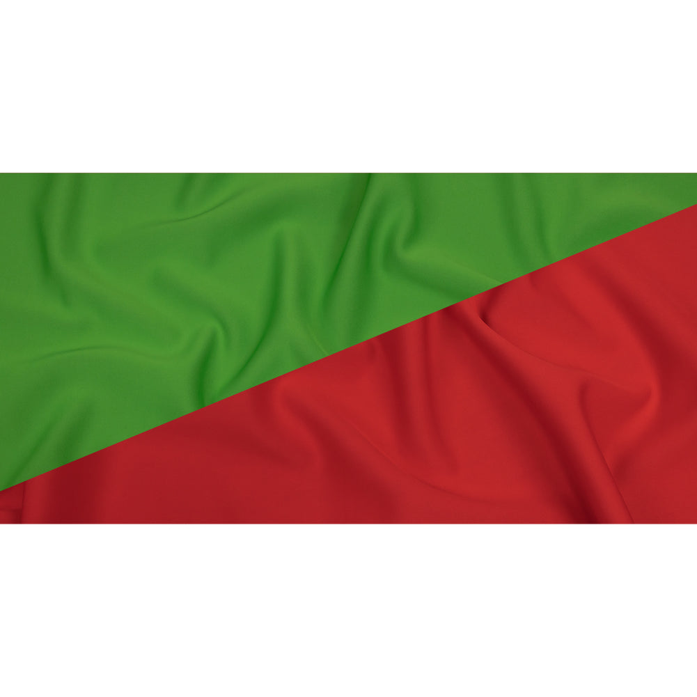 Double Faced Stretch Neoprene 3yd Bundle - True Red and Classic Green - Wave Collection - Full