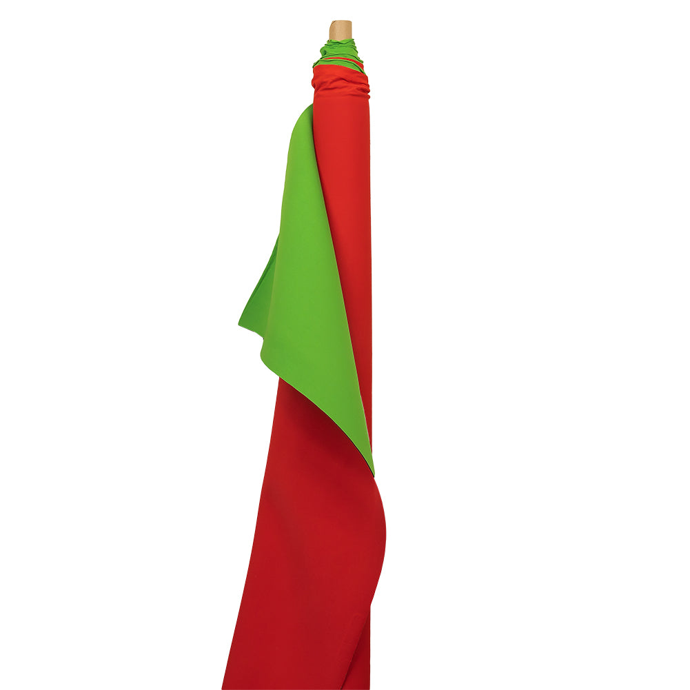 Double Faced Stretch Neoprene 3yd Bundle - True Red and Classic Green - Wave Collection - Drape