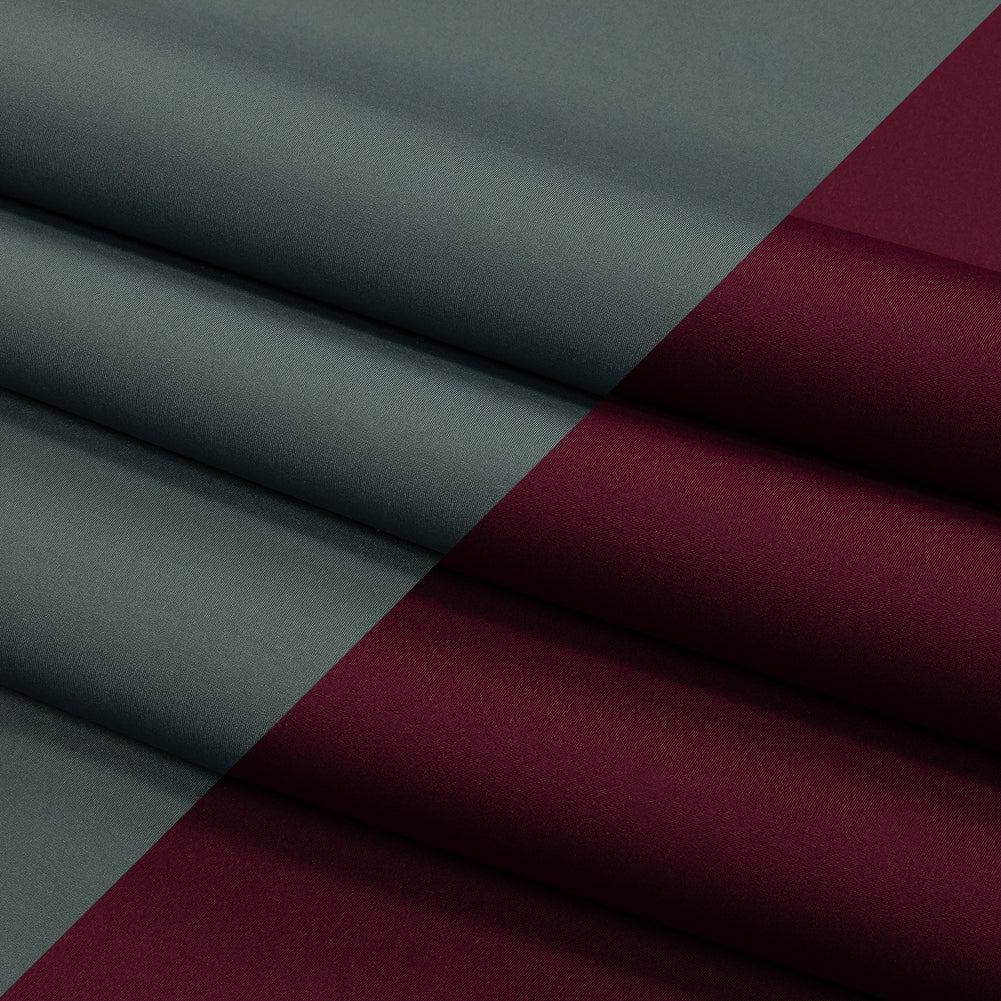 Double Faced Stretch Neoprene 3yd Bundle - Bordeaux and Gray Blue - Wave Collection - Folded