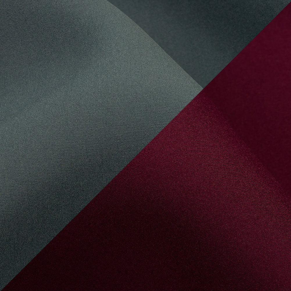 Double Faced Stretch Neoprene 3yd Bundle - Bordeaux and Gray Blue - Wave Collection - Detail