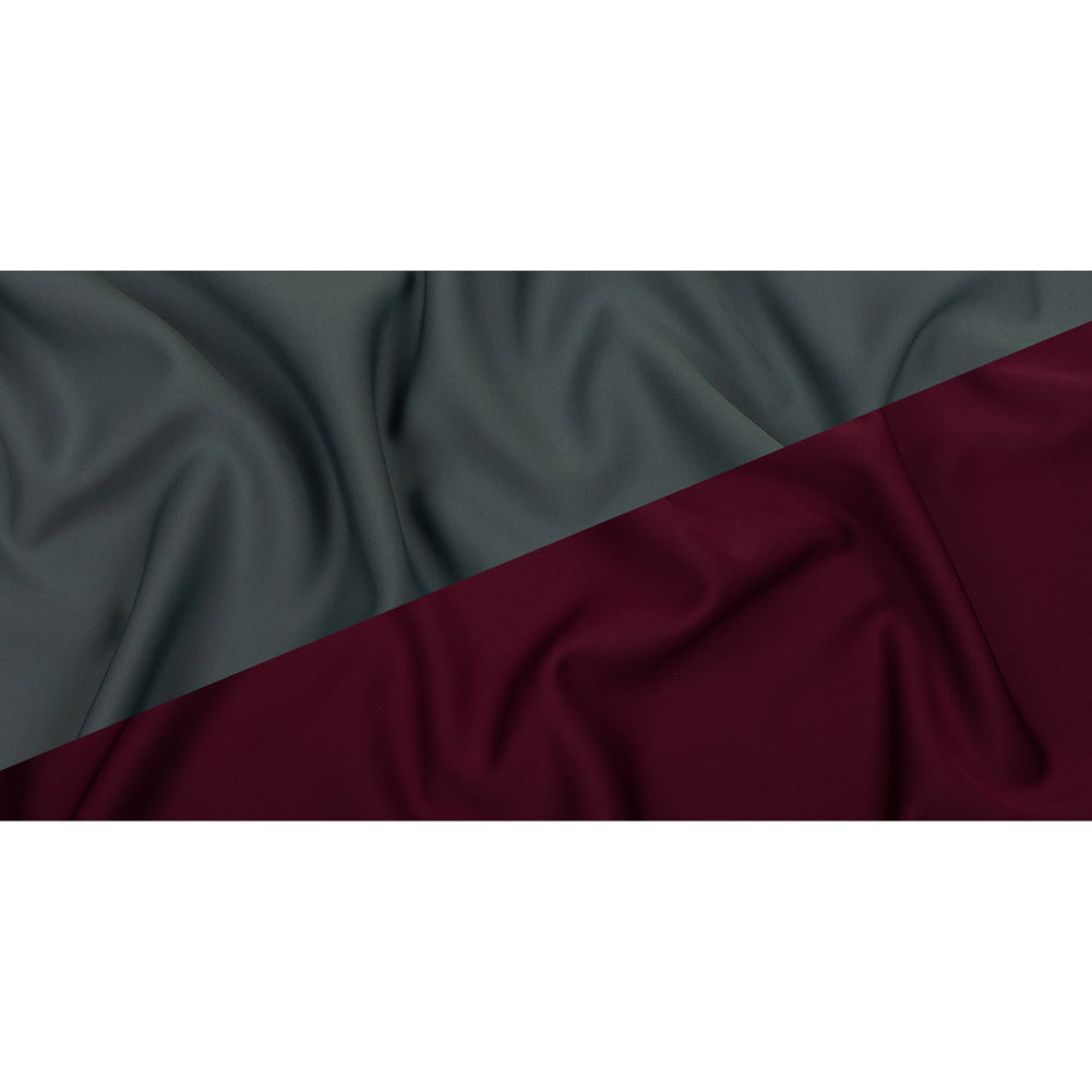 Double Faced Stretch Neoprene 3yd Bundle - Bordeaux and Gray Blue - Wave Collection - Full