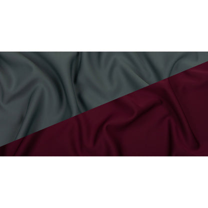 Double Faced Stretch Neoprene 3yd Bundle - Bordeaux and Gray Blue - Wave Collection