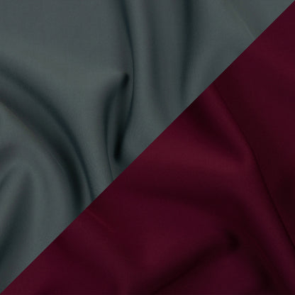 Double Faced Stretch Neoprene 3yd Bundle - Bordeaux and Gray Blue - Wave Collection