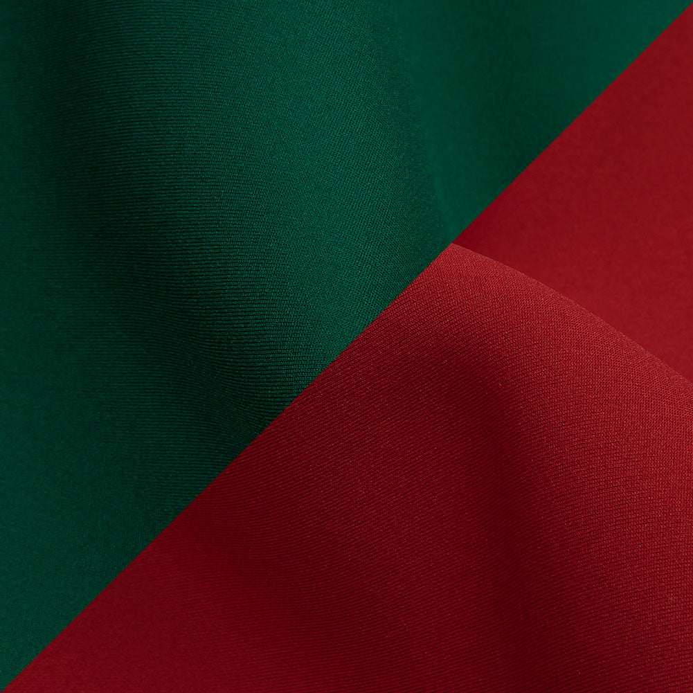 Double Faced Stretch Neoprene 3yd Bundle - Tango Red and Alpine Green - Wave Collection - Detail
