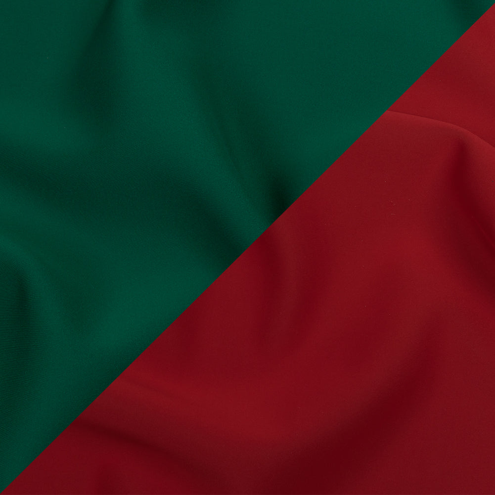 Double Faced Stretch Neoprene 3yd Bundle - Tango Red and Alpine Green - Wave Collection