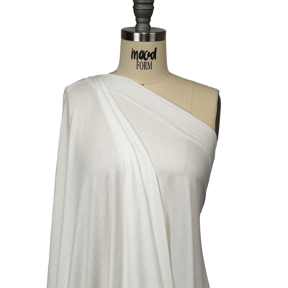 Ultra-Soft Rayon Jersey - White - Cyrus Collection - Drape