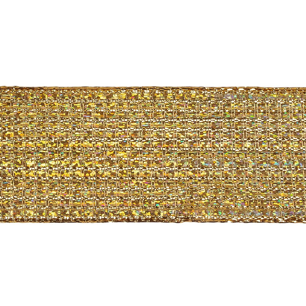 Metallic Gold Iridescent Wire Edged Ribbon - 1.5" - Detail