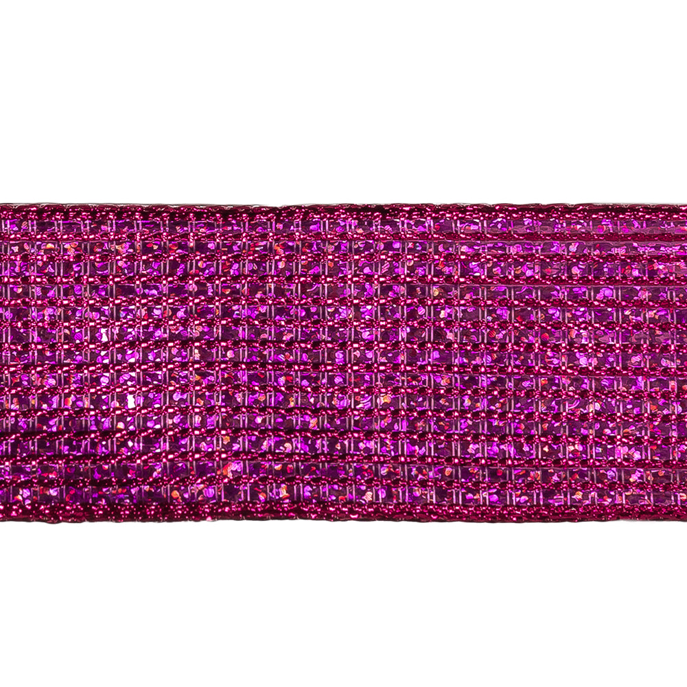 Metallic Fuchsia Iridescent Wire Edged Ribbon - 1.5" - Detail