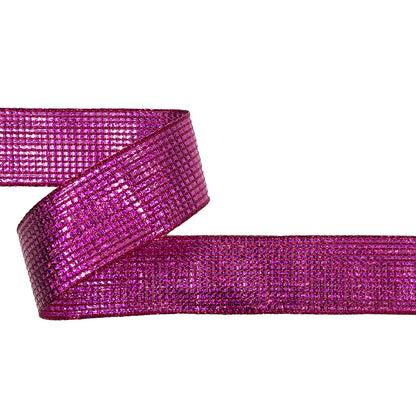 Metallic Fuchsia Iridescent Wire Edged Ribbon - 1.5"