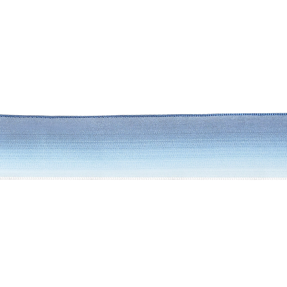 Blue Ombre Wire Edged Ribbon - 0.875" - Detail
