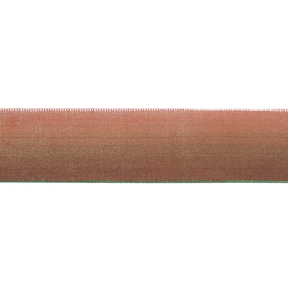 Desert Sand and Green Ombre Wire Edged Ribbon - 0.875" - Detail