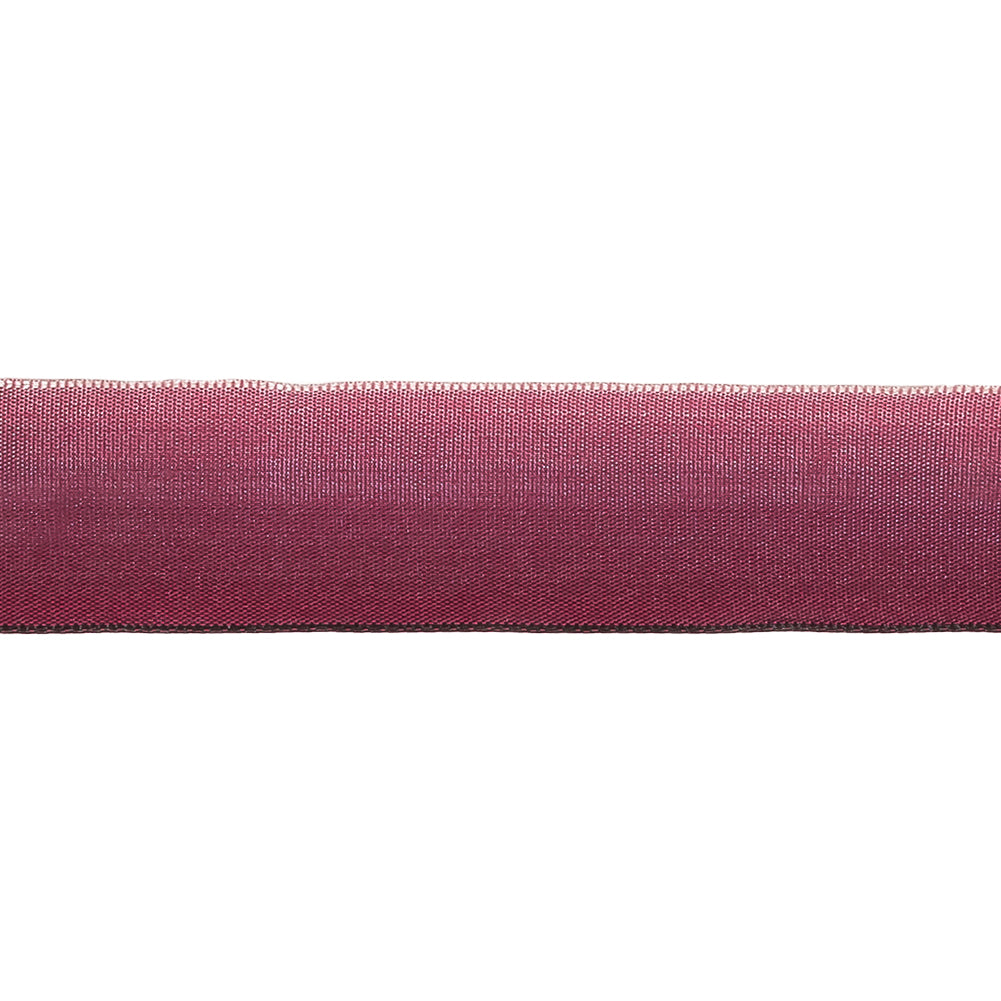 Light Pink and Plum Caspia Ombre Wire Edged Ribbon - 0.875" - Detail