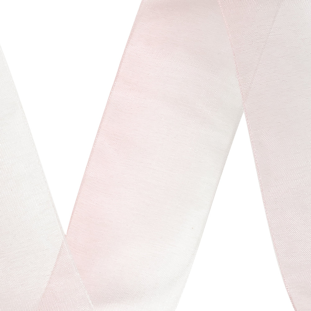 Sheer Pink and White Alyssum Ombre Ribbon - 1.5" - Detail