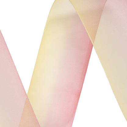 Sheer Yellow and Hot Pink Ombre Ribbon - 1.5"