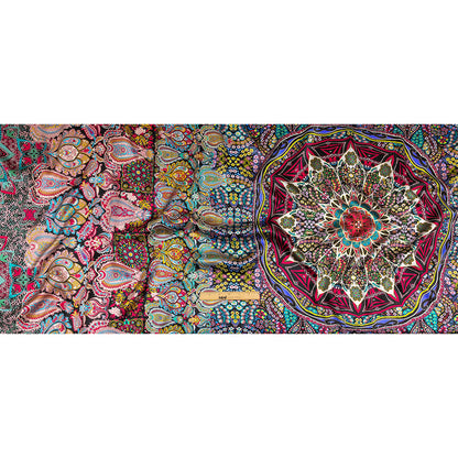 Mood Exclusive Italian Purple, Pink and Teal Medallion Silk Charmeuse Panel