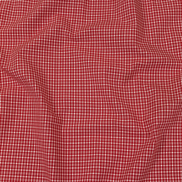 Pima Cotton Shirting - Red and White Plaid