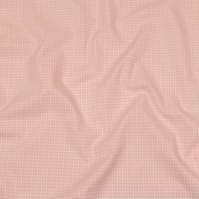 Pima Cotton Shirting - Pink and White Plaid