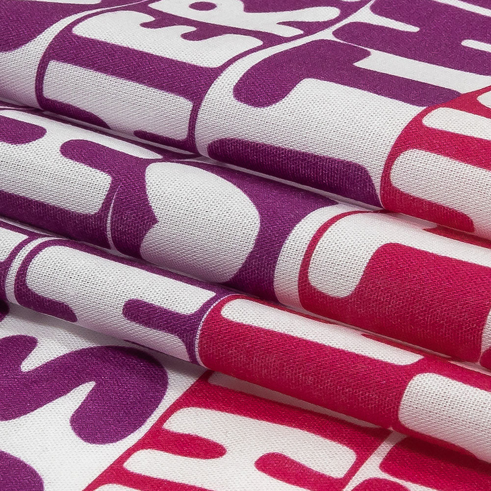 Mercerized Organic Egyptian Cotton Voile - Hot Pink, Blue and Purple Pronoun Stripes - More Than Words Print - Mood Exclusive Pride Collection Folded