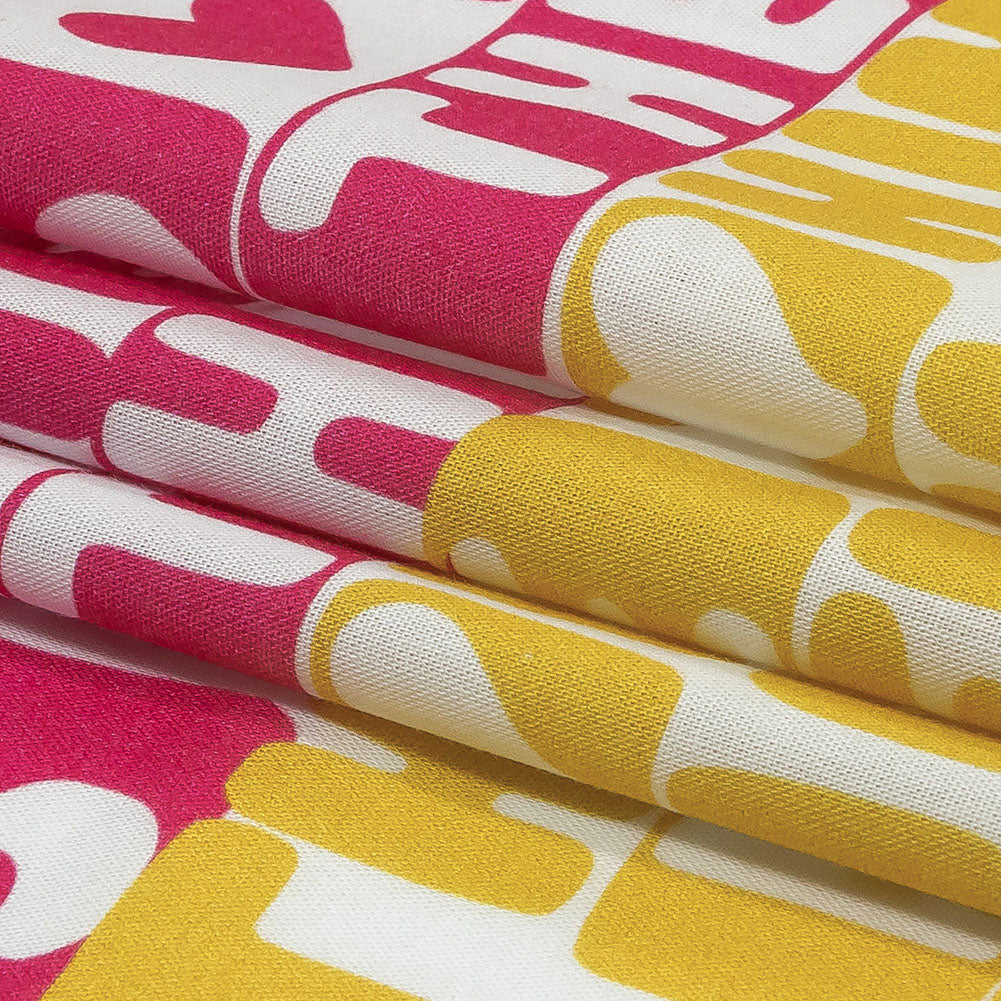 Mercerized Organic Egyptian Cotton Voile - Pink, Yellow and Blue Pronoun Stripes - More Than Words Print - Mood Exclusive Pride Collection Folded