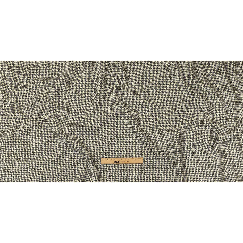 Gray, Ivory and Metallic Silver Houndstooth Brushed Polyester Woven Full
