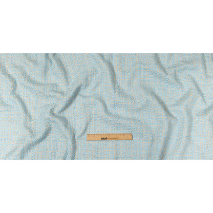 Sky Blue, Oyster White and Metallic Silver Polyester Tweed Full