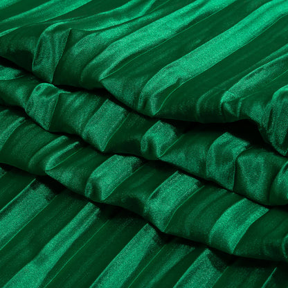 Pleated Stretch Satin - Grass Green - Andreas Collection Folded