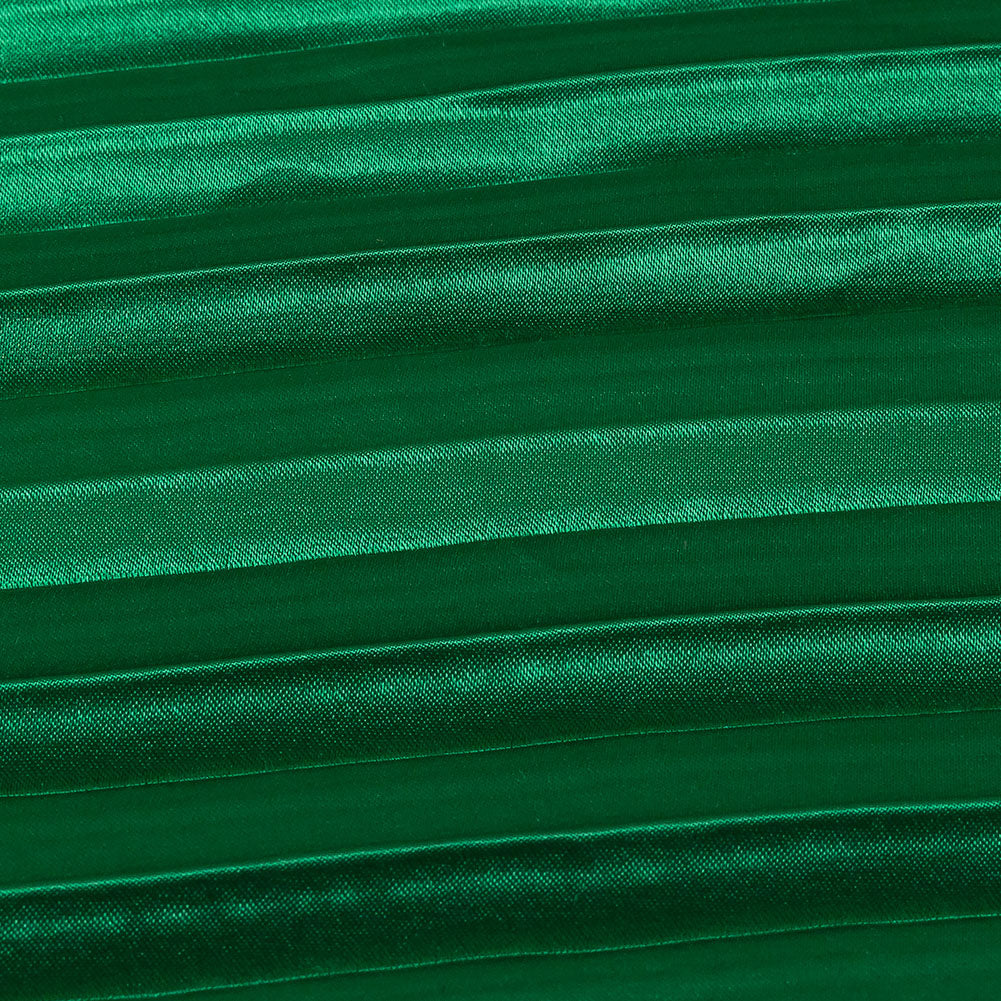 Pleated Stretch Satin - Grass Green - Andreas Collection Detail