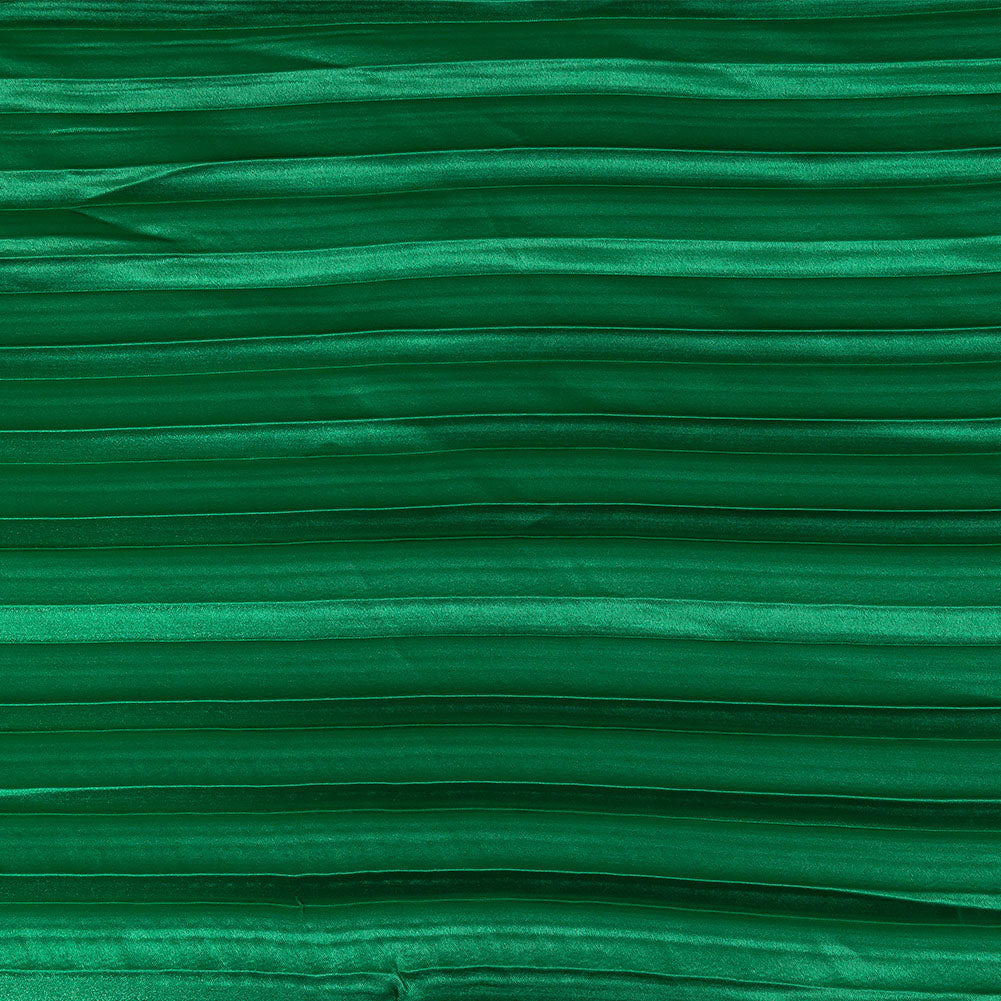 Pleated Stretch Satin - Grass Green - Andreas Collection