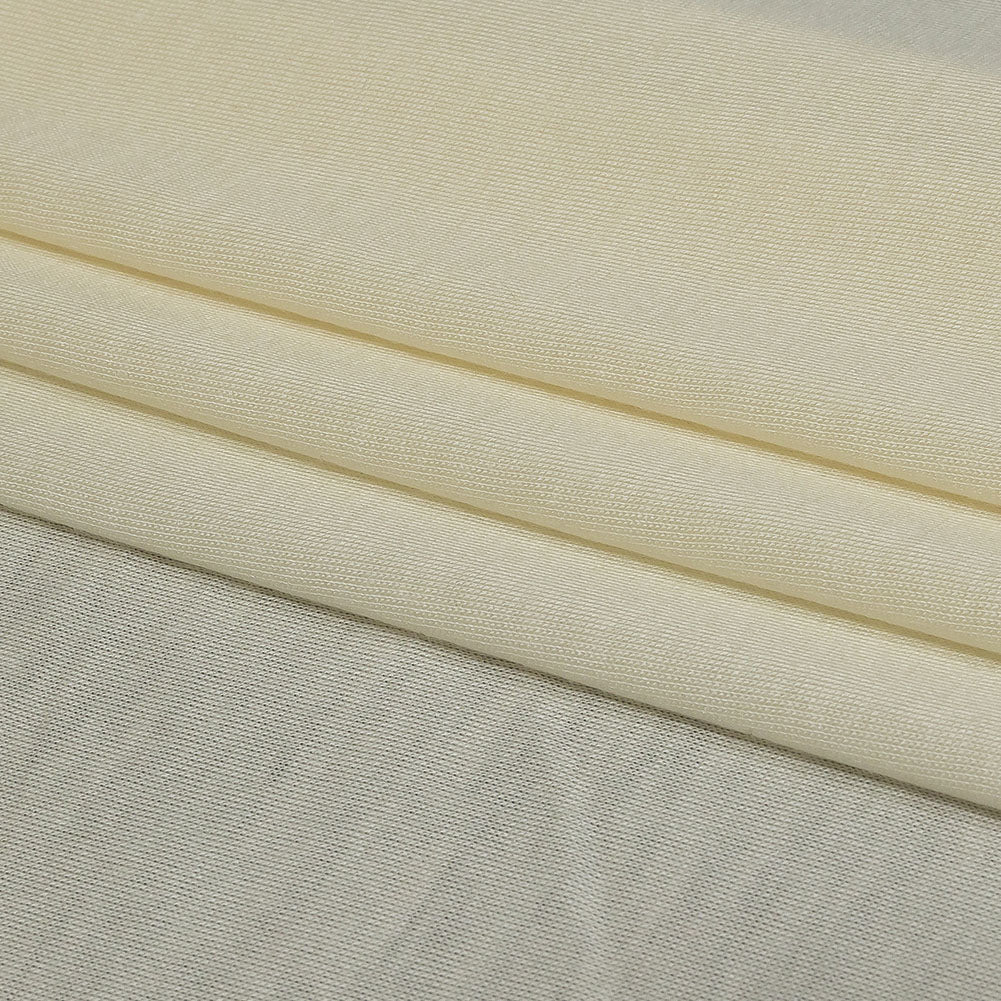 Cloud Cream Lightweight Rayon Jersey Folded