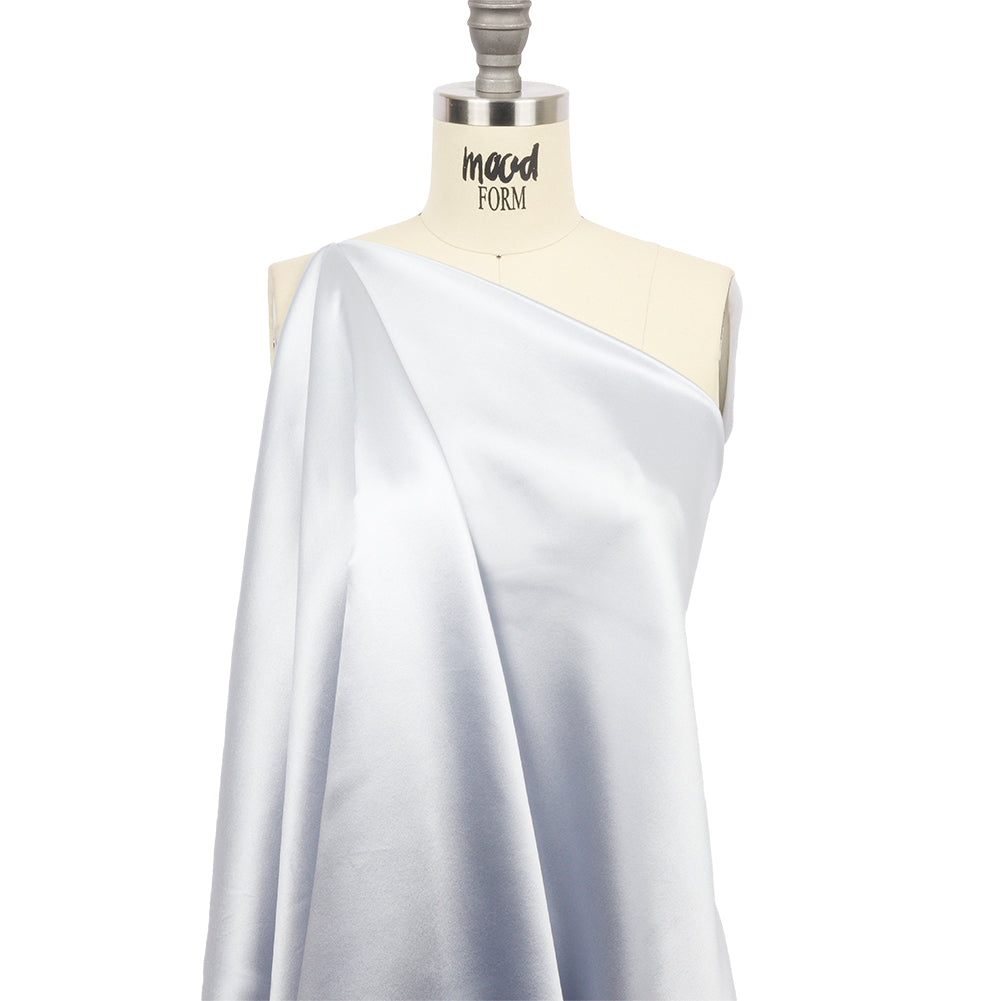 Pastel Blue Silk and Polyester Crepe Back Satin Drape