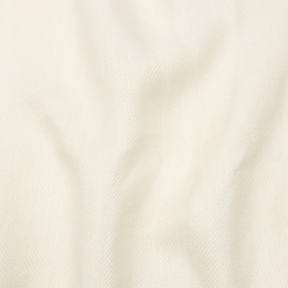 Ivory Herringbone Heavy Cotton Woven